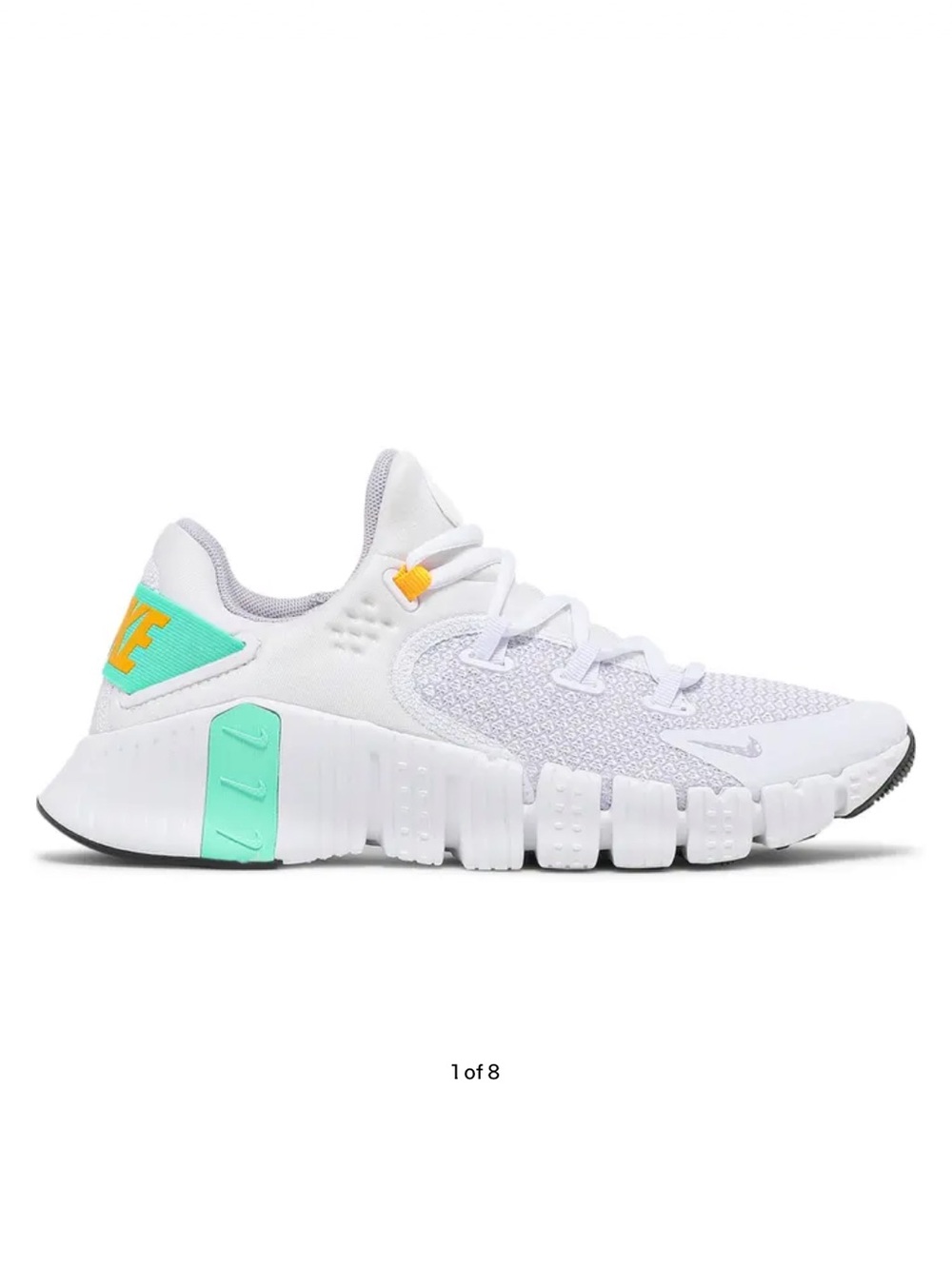Nike Womens Free Metcon 4 White Green Glow size 9.5